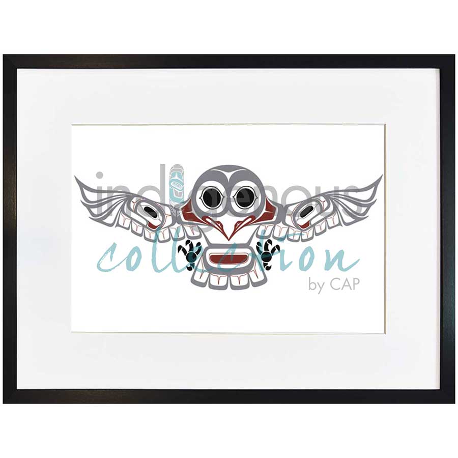 Snowy Owl by artist Chris Kewistup - Heiltsuk. Indigenous Collection