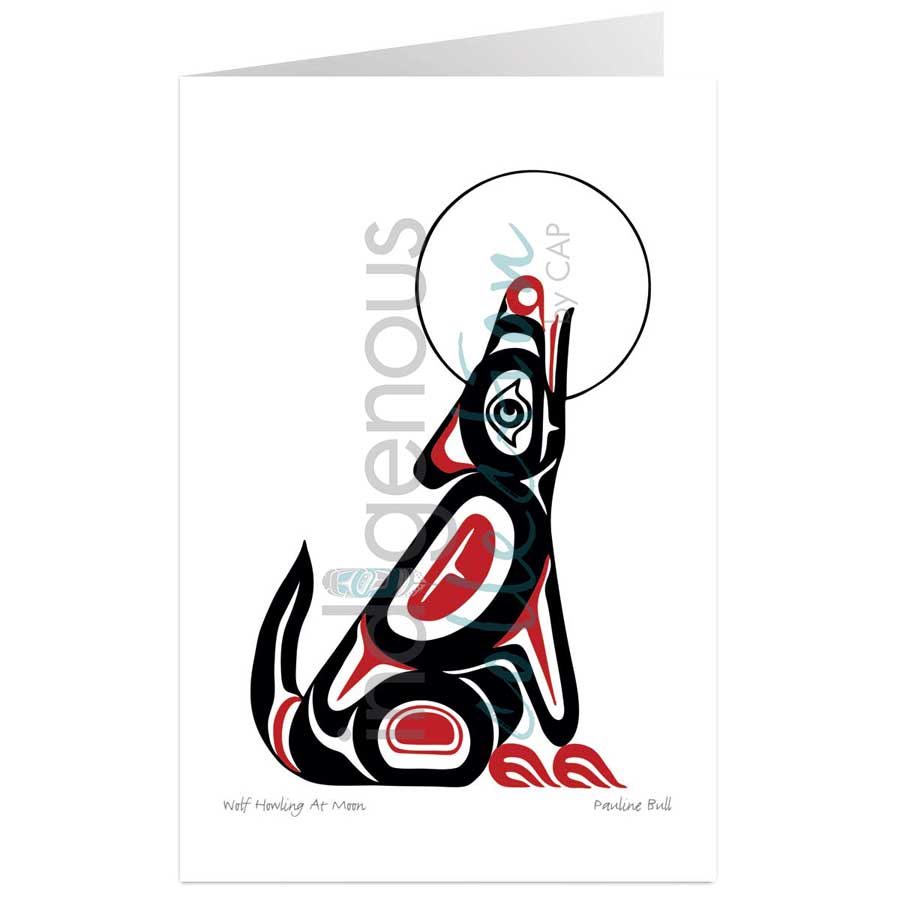 Wolf Howling At Moon by artist Pauline Bull