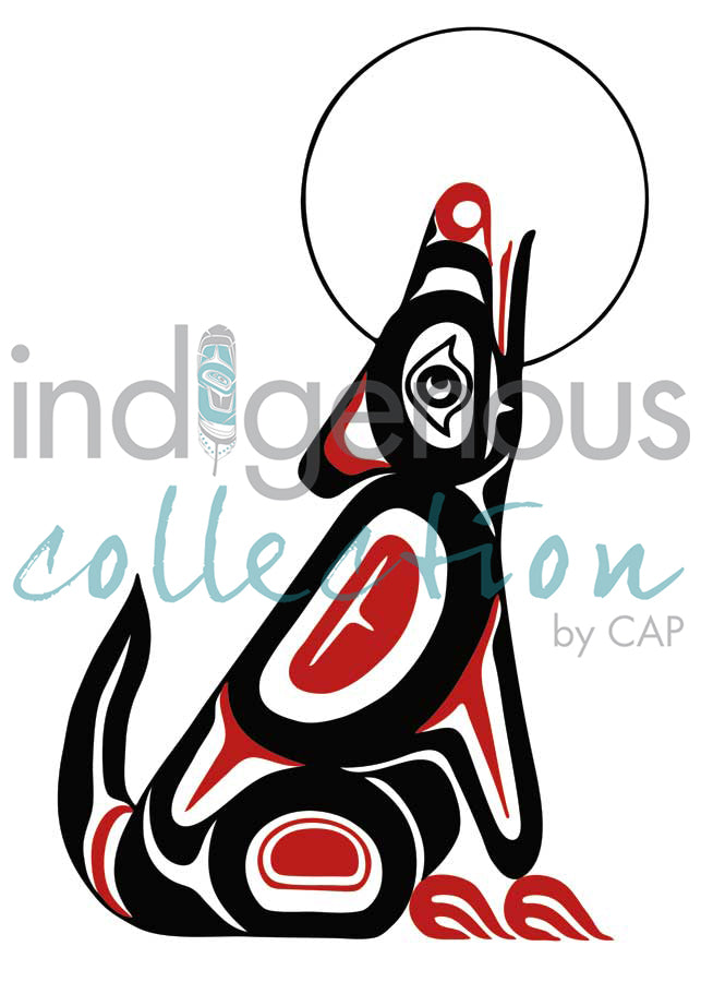 Wolf Howling At Moon by artist Pauline Bull