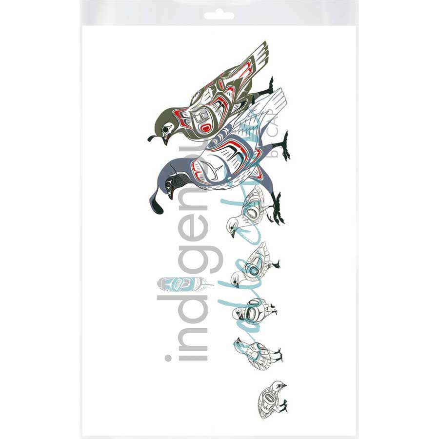 Quail Family by artist Richard Shorty - Northern Tutchone. Indigenous Collection
