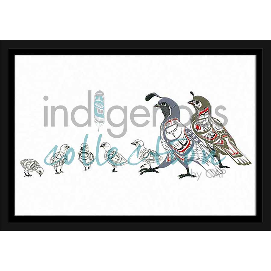 Quail Family by artist Richard Shorty - Northern Tutchone. Indigenous Collection