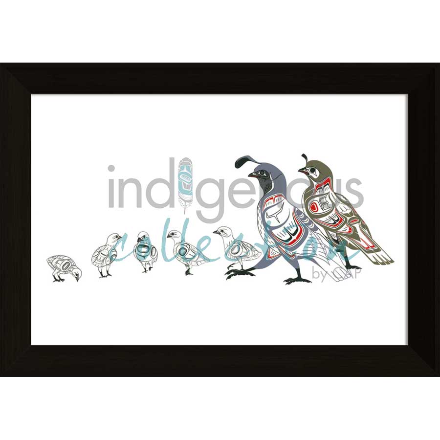 Quail Family by artist Richard Shorty - Northern Tutchone. Indigenous Collection
