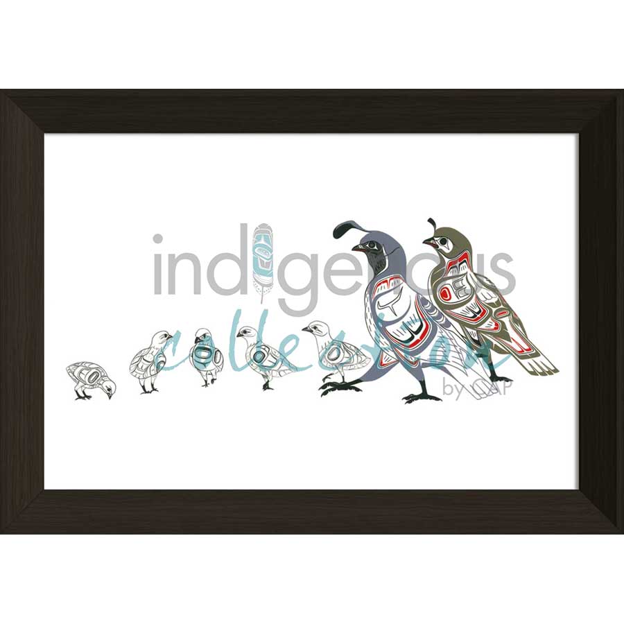 Quail Family by artist Richard Shorty - Northern Tutchone. Indigenous Collection