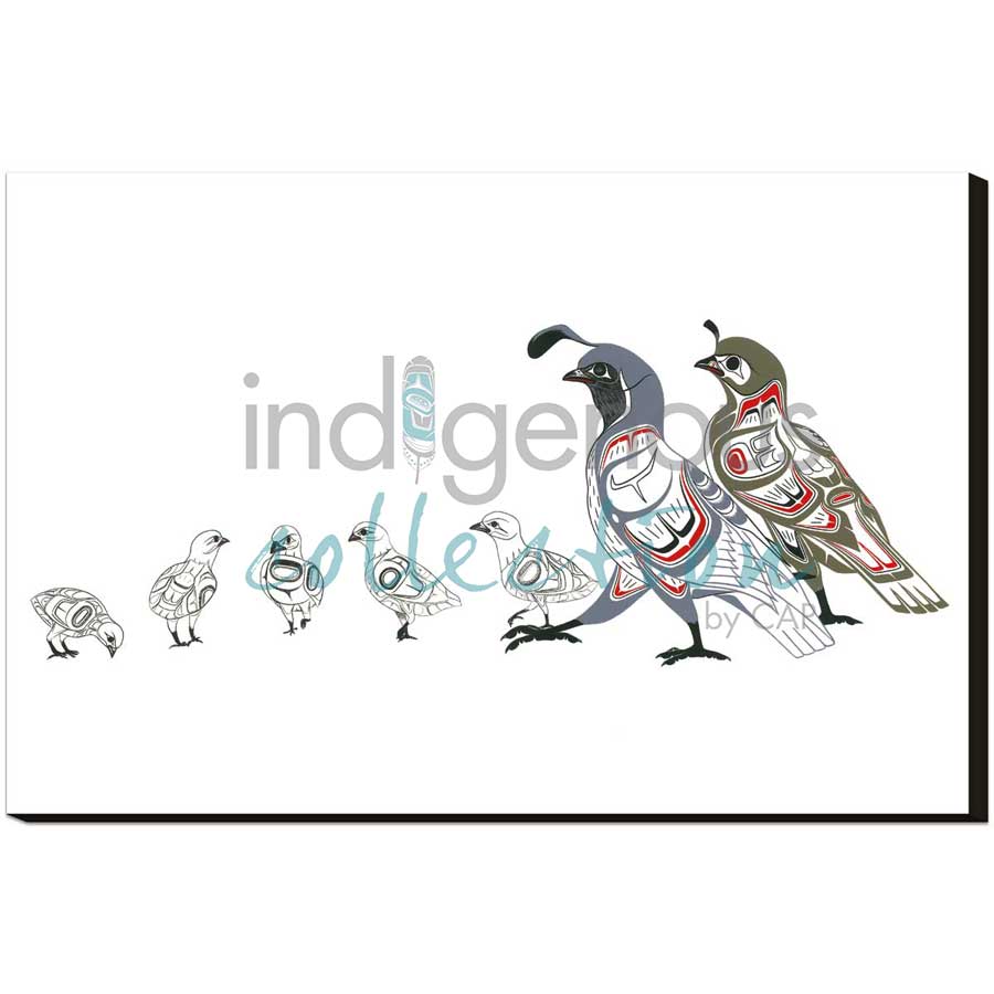 Quail Family by artist Richard Shorty - Northern Tutchone. Indigenous Collection