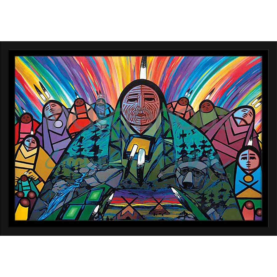 Being Around Grandma by artist Jerry Whitehead - Cree. Indigenous Collection