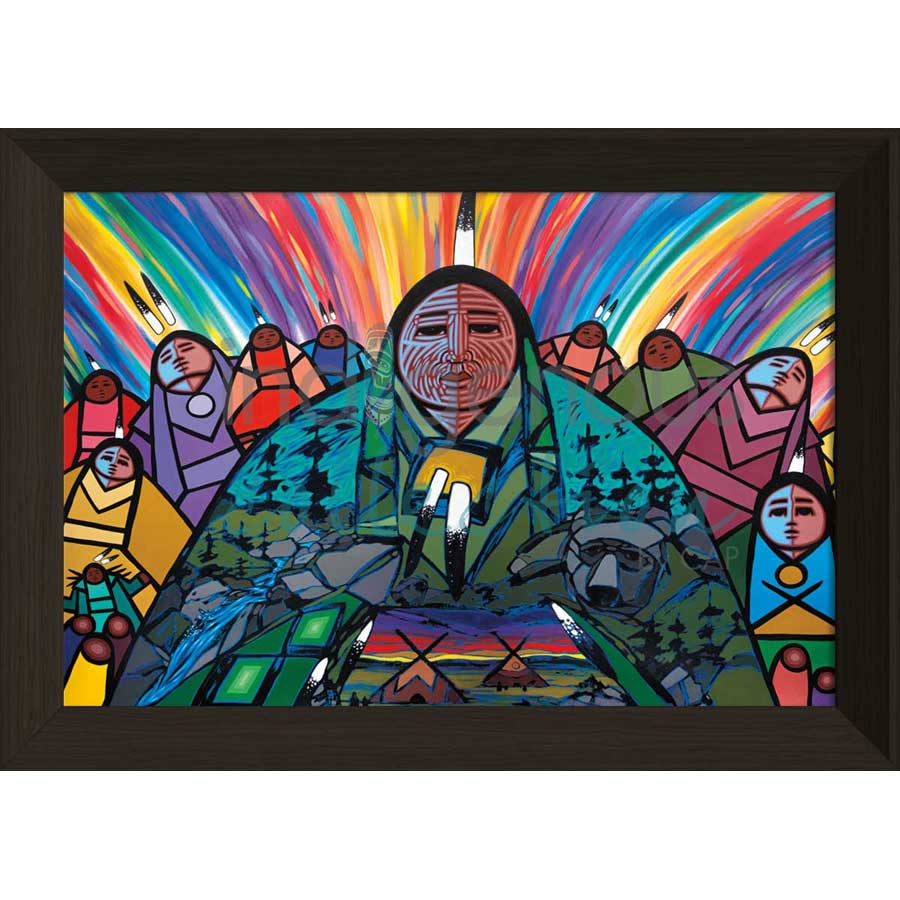 Being Around Grandma by artist Jerry Whitehead - Cree. Indigenous Collection
