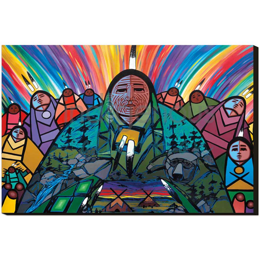 Being Around Grandma by artist Jerry Whitehead - Cree. Indigenous Collection