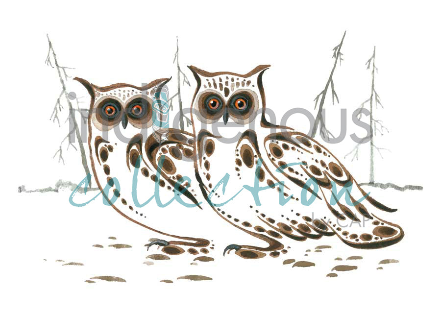 Long Eared Owls by artist Ray Baptiste