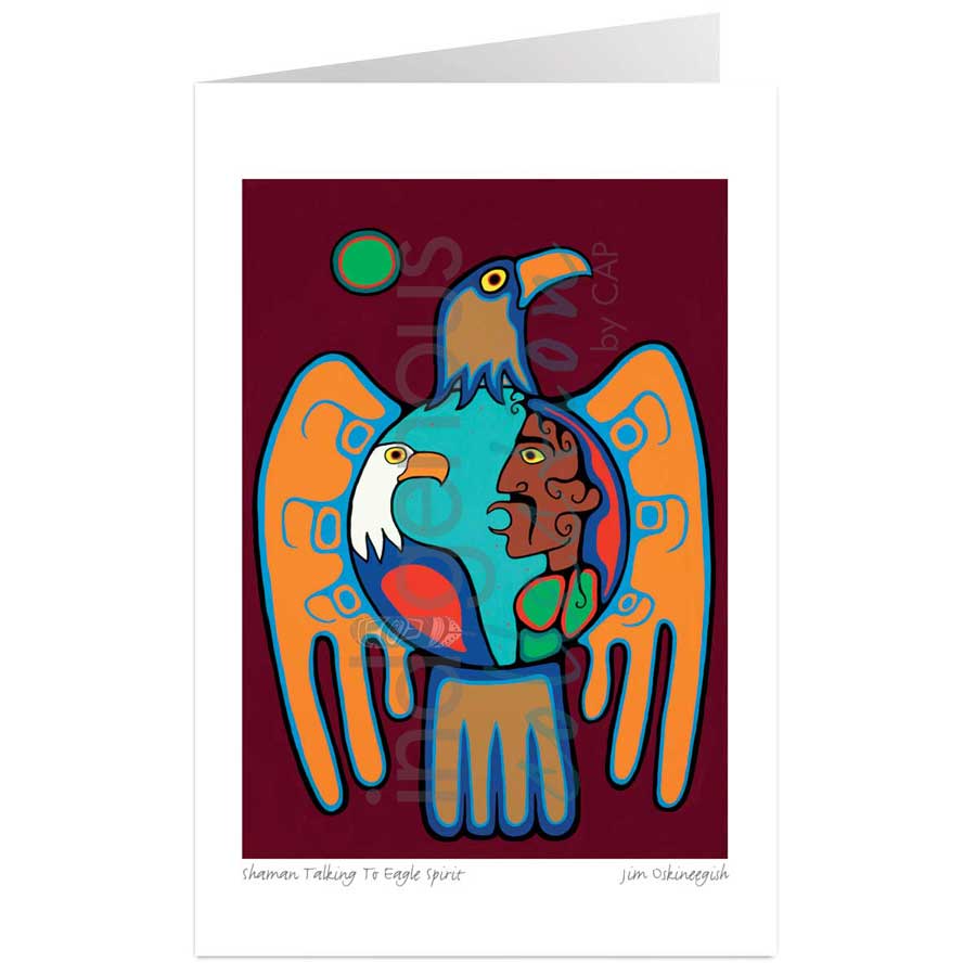 Shaman Talking to Eagle Spirit by artist Jim Oskineegish
