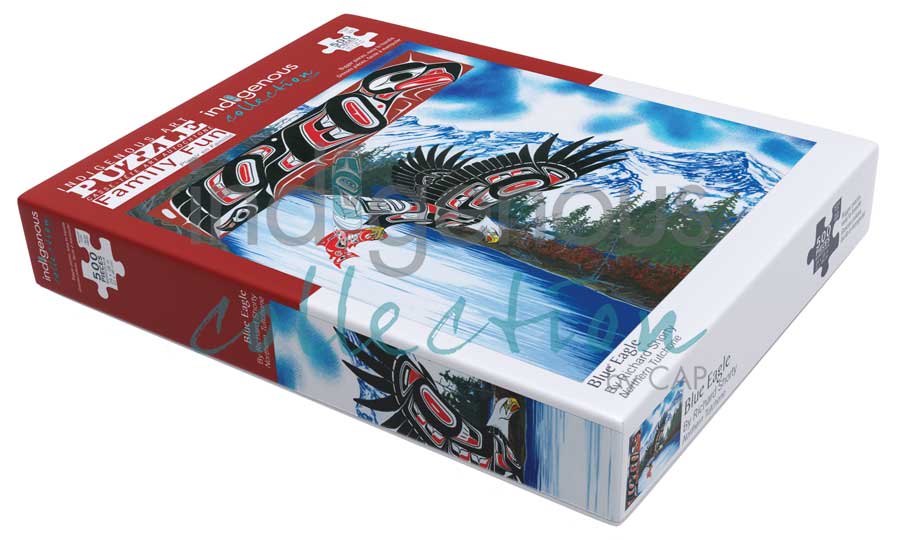 Blue Eagle Puzzle - Family Fun - 500 Pcs by artist Richard Shorty. Indigenous Collection.