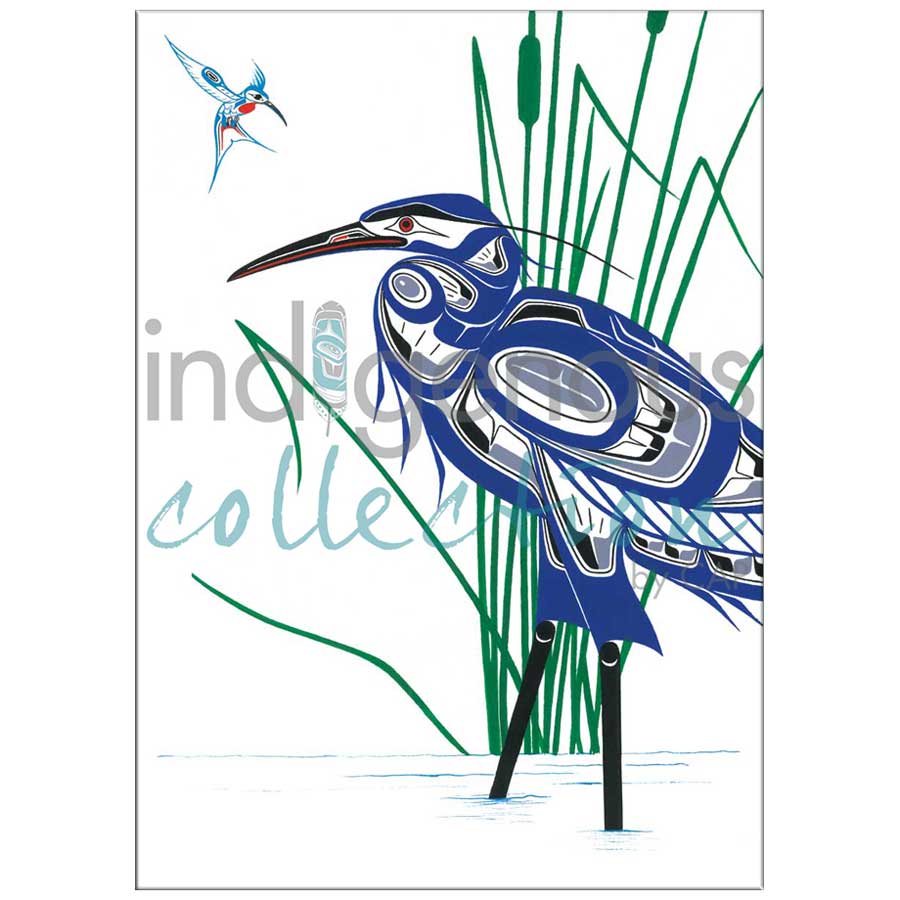 Hummingbird & Blue Heron Canvas Prints