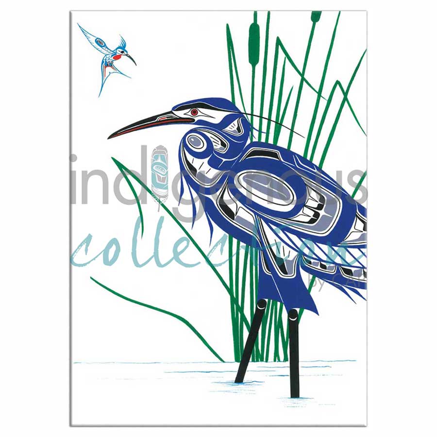 Hummingbird & Blue Heron Magnets by artist Richard Shorty