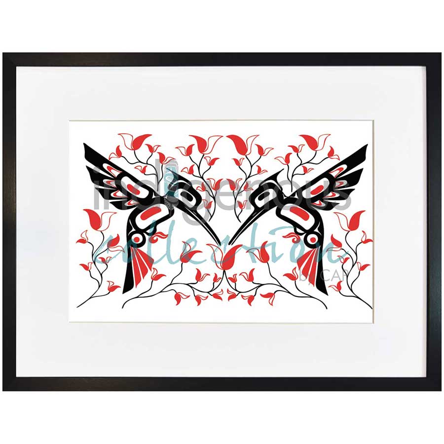 Hummingbirds by artist Eric Parnell - Haida. Indigenous Collection