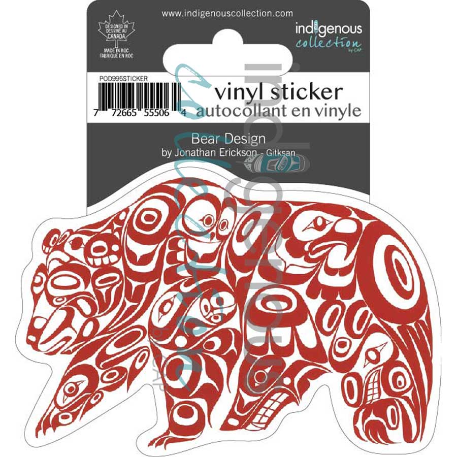 Bear Design Vinyl Die-Cut Sticker by artist Jonathan Erickson