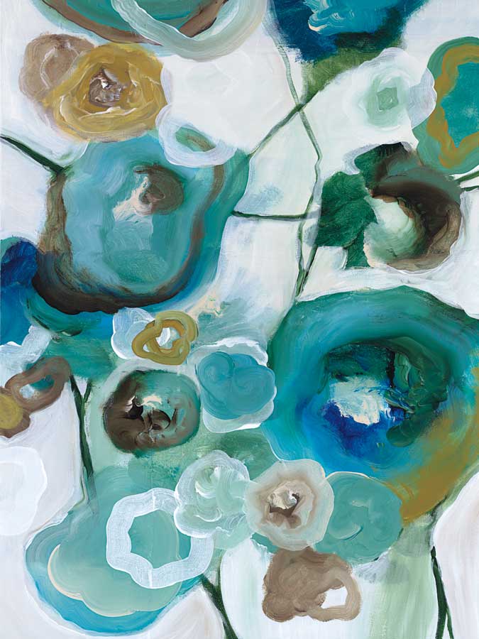 Sapphire Blooms I by artist Cat Tesla