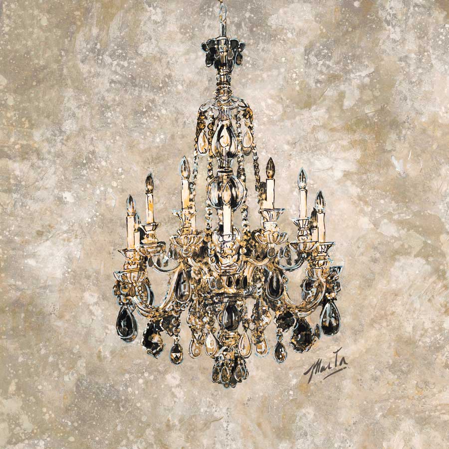 Champagne Chandelier by artist Marta G. Wiley